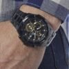 casio black & gold watch – stainless steel strap for men