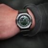 g shock black & green digital sports watch