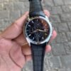 premium chronograph brown leather men's watch
