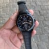 premium chronograph brown leather men's watch