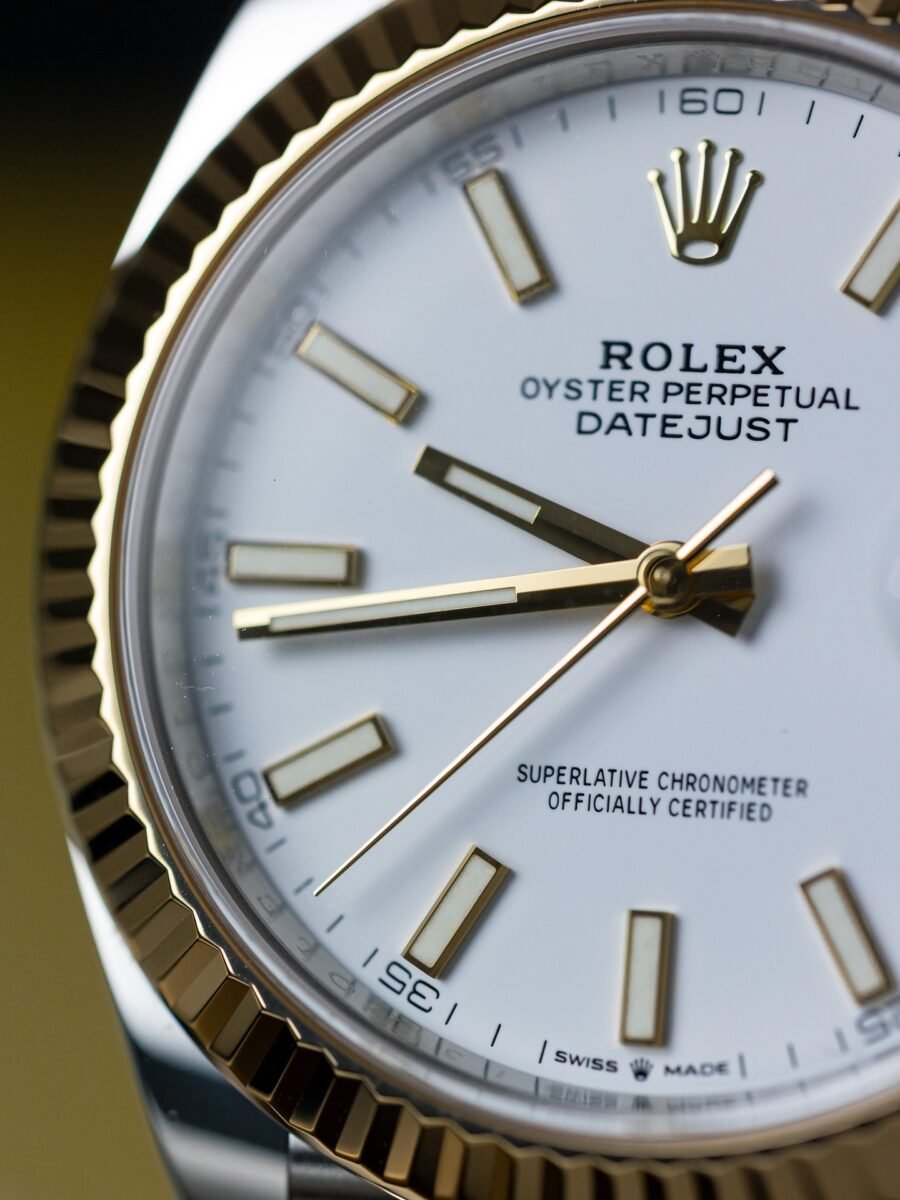 role x oyster perpetual date just 2ton gold white
