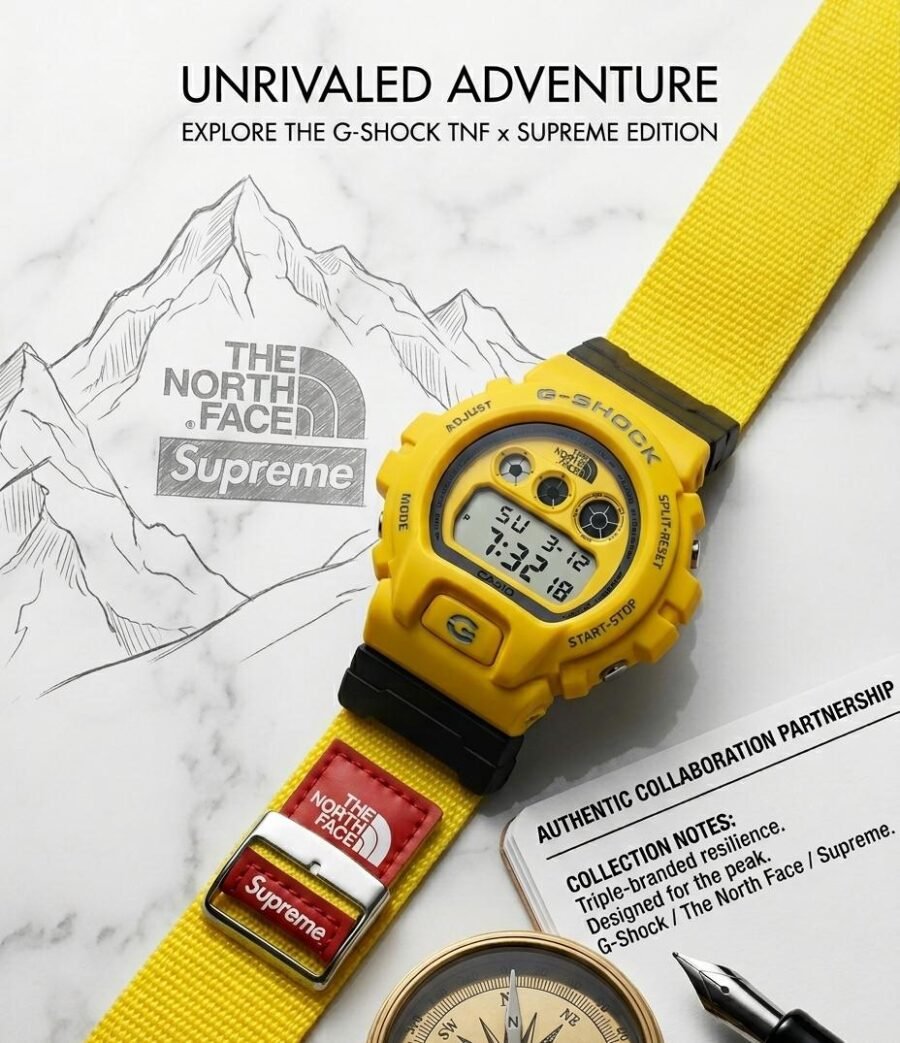 casio g shock x supreme x the north fac e special edition