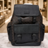 coach hutton backpack in blocked signature canvas bag with dustbag