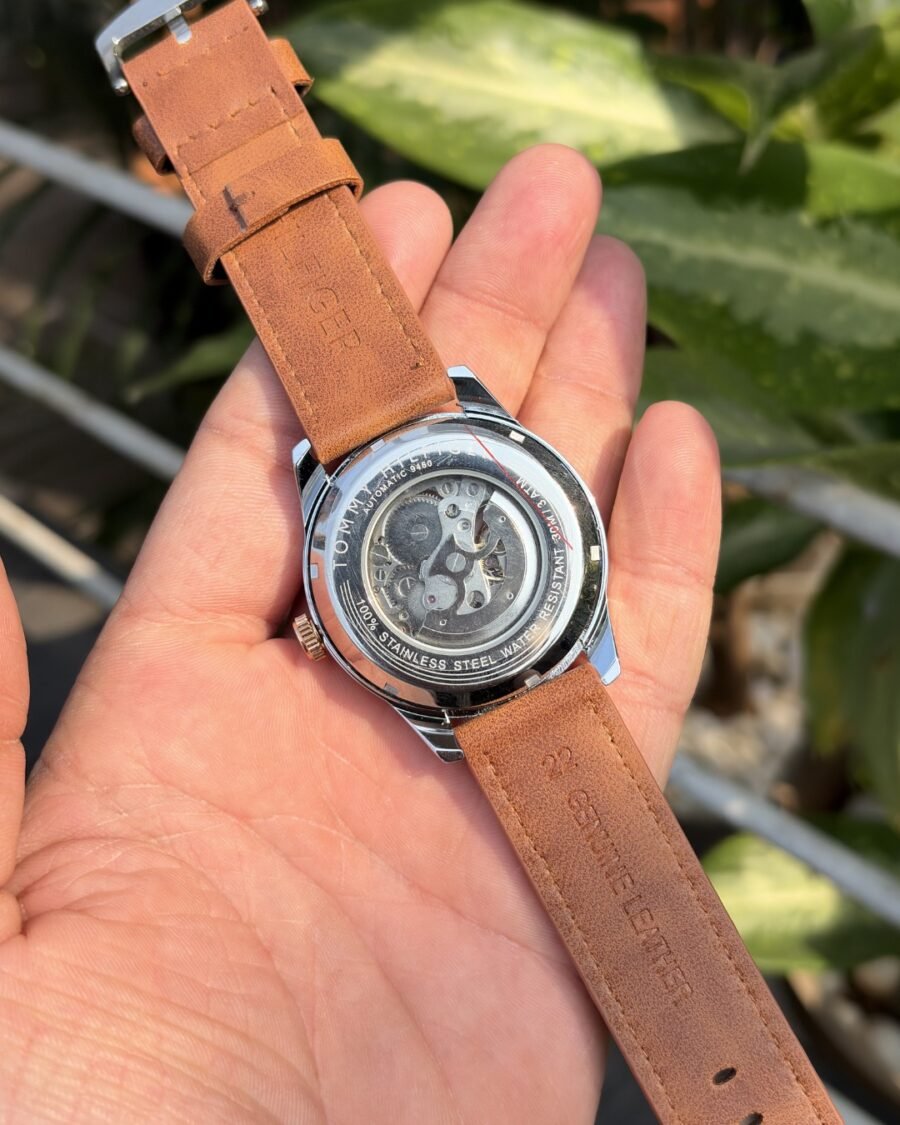 tommy hilfige r automatic leather lightbrown copper white