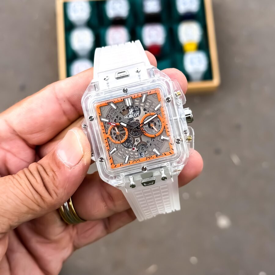 hublo t transparent chorono watch