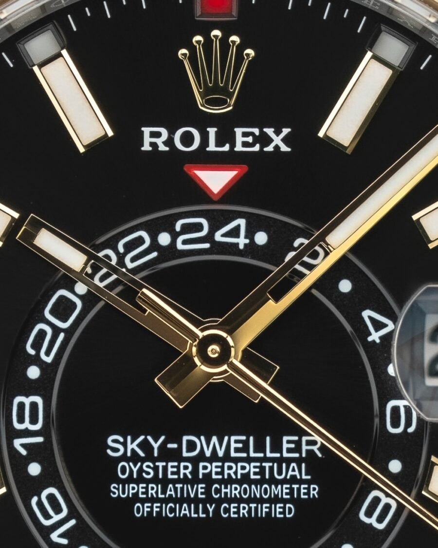 role x oyster perpetual sky dweller 2ton gold black