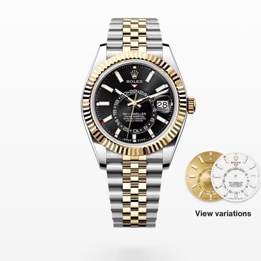role x oyster perpetual sky dweller 2ton gold black