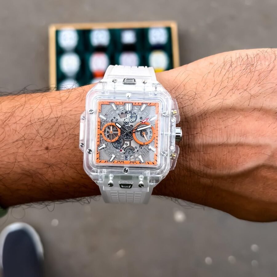 hublo t transparent chorono watch
