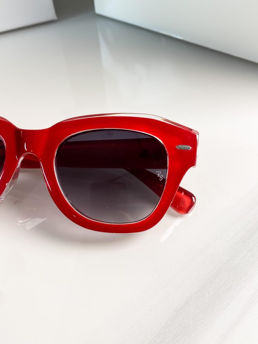 rayban red black