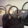 coac h mini rowan satchel bag in blocked signature with box