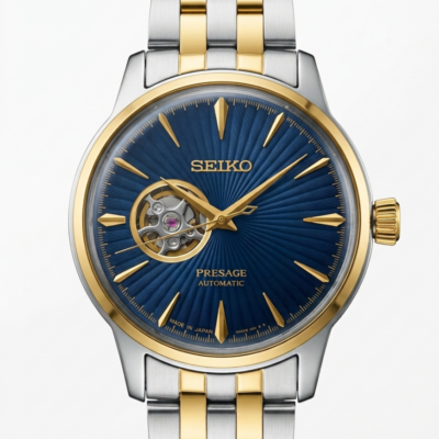 Seiko Presage Two Tone Gold Blue Dail