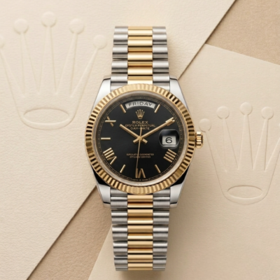 Rolee_x Oyster Perpetual Day Date 40 Battery 2Ton-Gold-Black