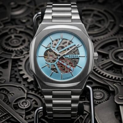 Fossi_il Automatic Skeleton sky blue