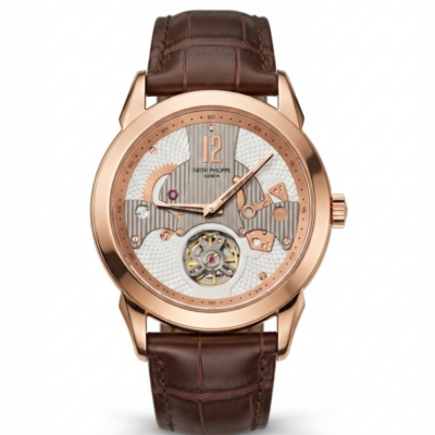 Patek Phillipe Peacock Witness Tourbillon Copper White Dial