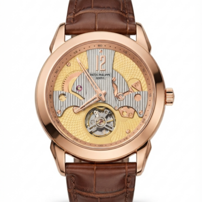 Patek Phillipe Peacock Witness Tourbillon Copper Yellow Dial