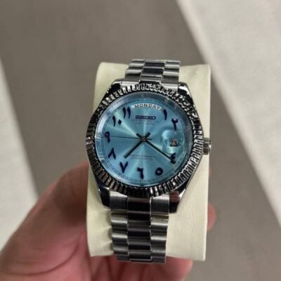 Seiko Oyster Perpetual Day Date Movment Like Automatic Silver-Tiffny-Arabic