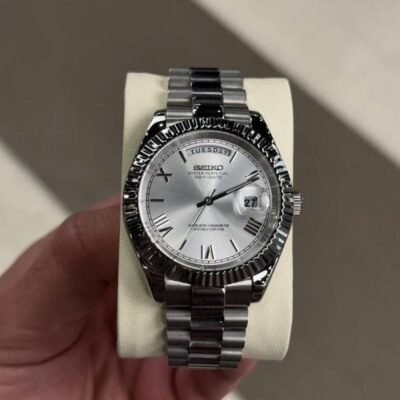 Seiko Oyster Perpetual Day Date Movment Like Automatic Silver-White