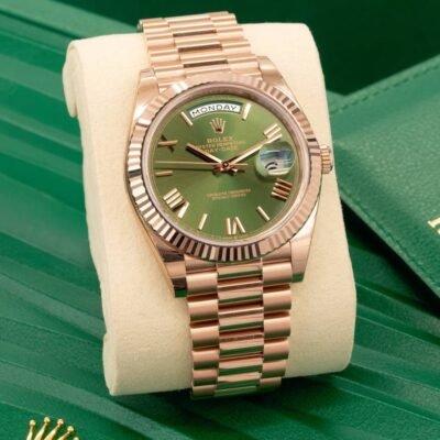 Rolee_x Oyster Perpetual Day Date 40 Battery Copper Green
