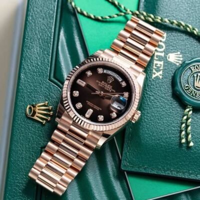 Rolee_x Oyster Perpetual Day Date Diamond Cooper Brown 40 Battery