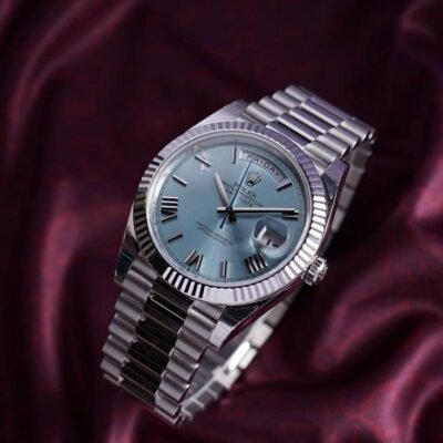 Rolee_x Oyster Perpetual Day Date 40 Battery Silver-SkyBlue