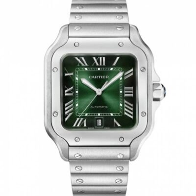 Cartiie_r Santos Automatic silver green