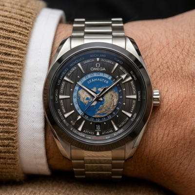 Omegg_a Seamaster Aqua Terra GMT  Worldtimer  Black-Bazel
