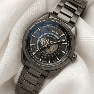 Omegg_a Seamaster Aqua Terra GMT  Worldtimer Full Black