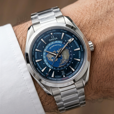 Omegg_a Seamaster Aqua Terra GMT Worldtimer Shining-Blue
