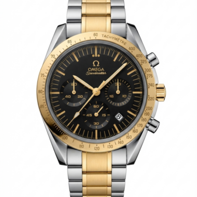 Omegg_a Speed Master Chronograph Two Tone Gold Black Dial