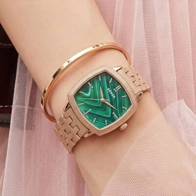 Fossii_l x Nick Jonas Ladies Rose Gold Green 01