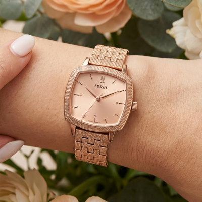 Fossii_l x Nick Jonas Ladies Rose Gold Pink