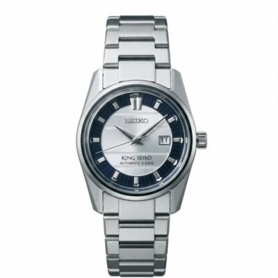 King Seiko Vanac Quartz Silver White Blue Dial