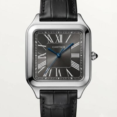 Cartiee_r Santos Dumont Square Silver Black Dial