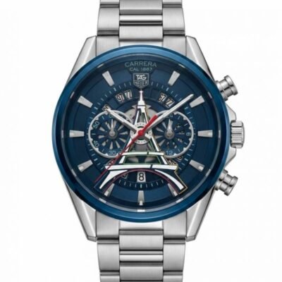 Tagg heuee_r Carrerr_a CAL 1887 silver Blue dail