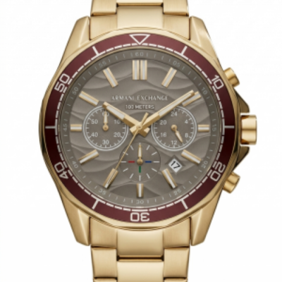 Armaani Exchange 100 Meters Golden Grey Dial