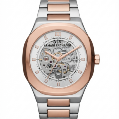 Armani Exchange Skeleton automatic Two Tone White Dial