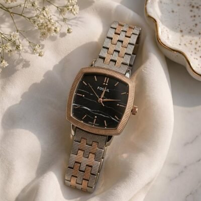 Fossii_l x Nick Jonas Ladies 2Ton Rose Gold Black