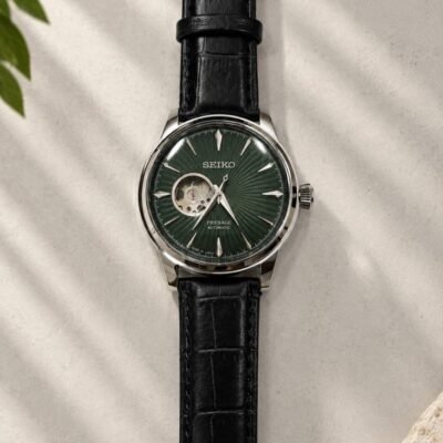 Seiko Presage Automatic Black Silver Green Dial