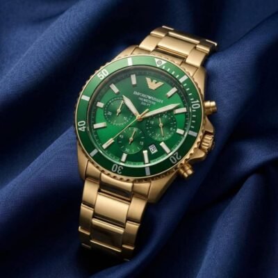 Emporio Arman_i 100Meter Chronograph Gold-Green