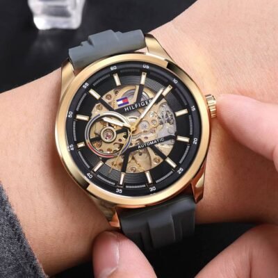 Tommmy Hilfige_r Automatic Silicon Grey-Gold-Black