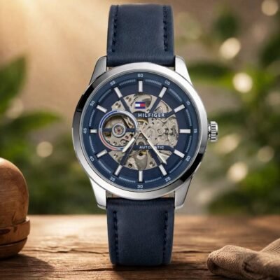 Tommmy Hilfige_r Automatic Leather Blue-Silver-Blue