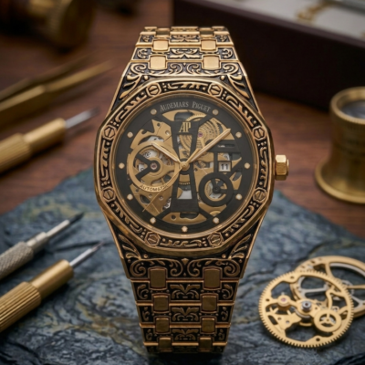 Audemars Piguet Royal Oak Vintage Gold Black Dial