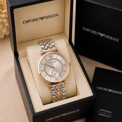 Emporio Armaann_i Classic  2 ton Copper white Ring crno