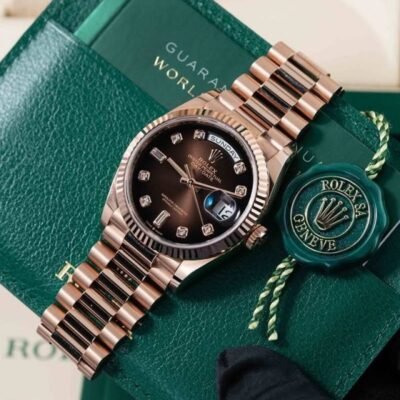 Rolee_x Oyster Perpetual Day Date Diamond Cooper Brown 40 Battery